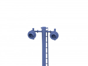 rail crossing traffic light weathered 6 3D Model