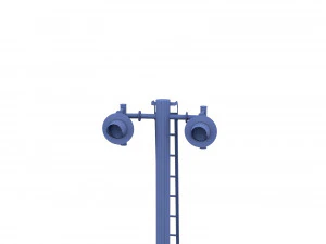 rail crossing traffic light weathered 6 3D Model