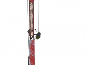 railway semaphore weathered Model 3D