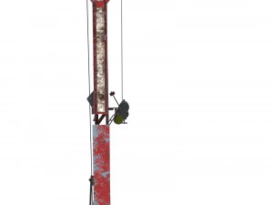 railway semaphore weathered 3D Model