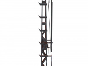 railway semaphore weathered Model 3D