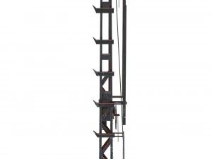 railway semaphore weathered 3D Model