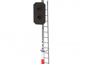 train traffic light 3 3D Model