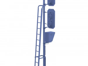 train traffic light 3 3D Model
