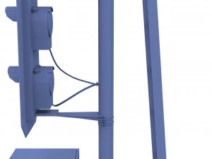 train traffic light 10 3D Model