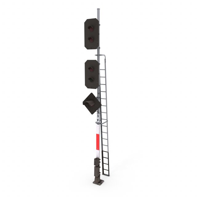 train traffic light 14 3D Модель .c4d .max .obj .3ds .fbx .stl .blend 