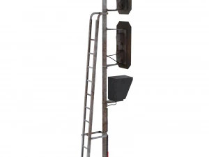 train traffic light weathered 1 3D Model