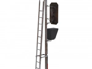 train traffic light weathered 2 3D Model