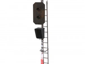 train traffic light weathered 2 3D Model
