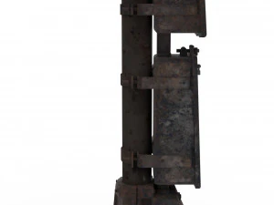 train traffic light weathered 2 3D Model