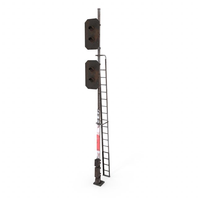 train traffic light weathered 3 3D Model .c4d .max .obj .3ds .fbx .stl .blend 