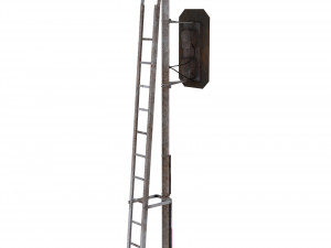 train traffic light weathered 3 3D Model