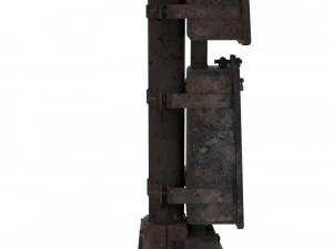 train traffic light weathered 3 3D Model