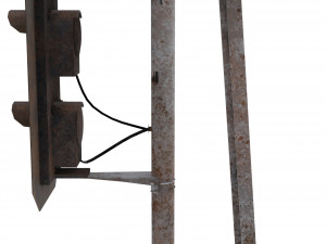 train traffic light weathered 3 3D Model