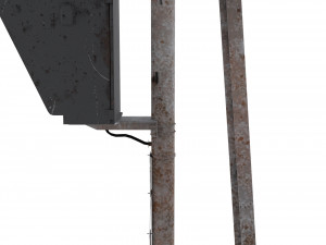 train traffic light weathered 4 3D Модель