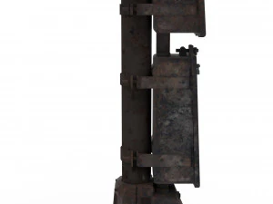 train traffic light weathered 5 3D Model