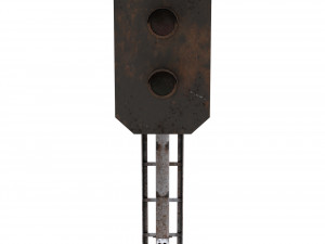 train traffic light weathered 5 3D Model