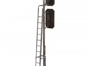 train traffic light weathered 7 Model 3D
