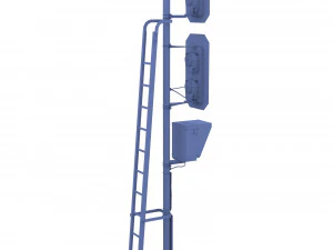 train traffic light weathered 7 3D Model