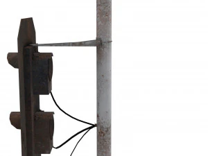 train traffic light weathered 8 3D Model