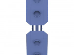 train traffic light weathered 9 3D Model