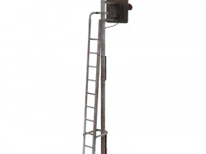 train traffic light weathered 12 3D Model