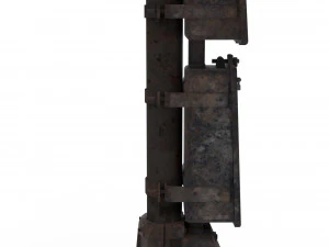 train traffic light weathered 12 3D Model
