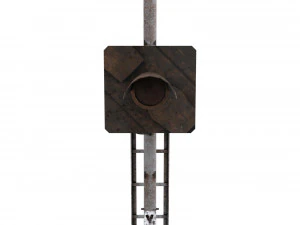 train traffic light weathered 12 3D Model