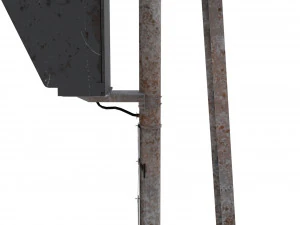 train traffic light weathered 13 3D Model