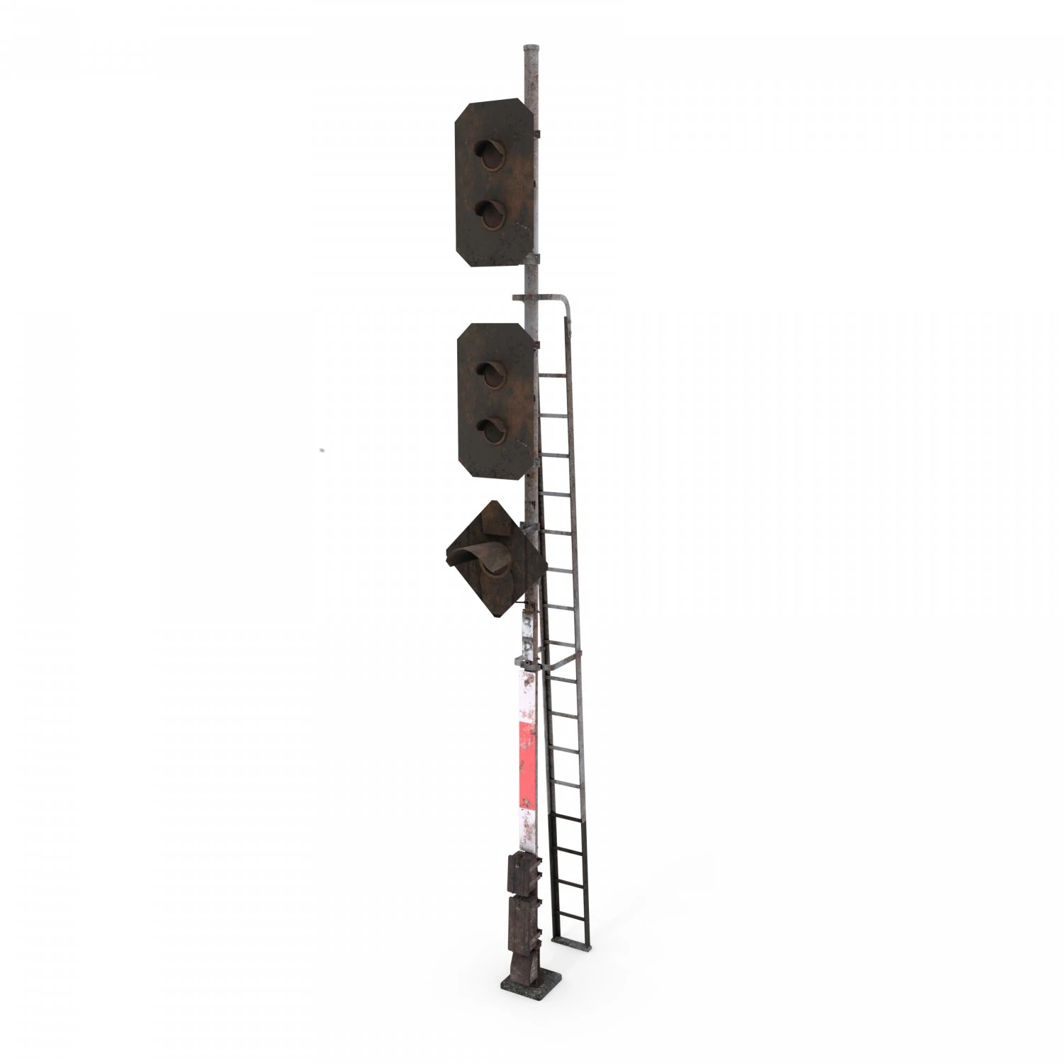 train traffic light weathered 14 3D Model .c4d .max .obj .3ds .fbx .stl .blend 