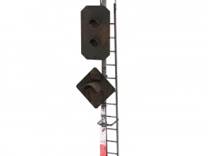 train traffic light weathered 14 3D Model