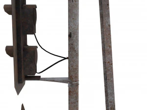 train traffic light weathered 14 3D Model