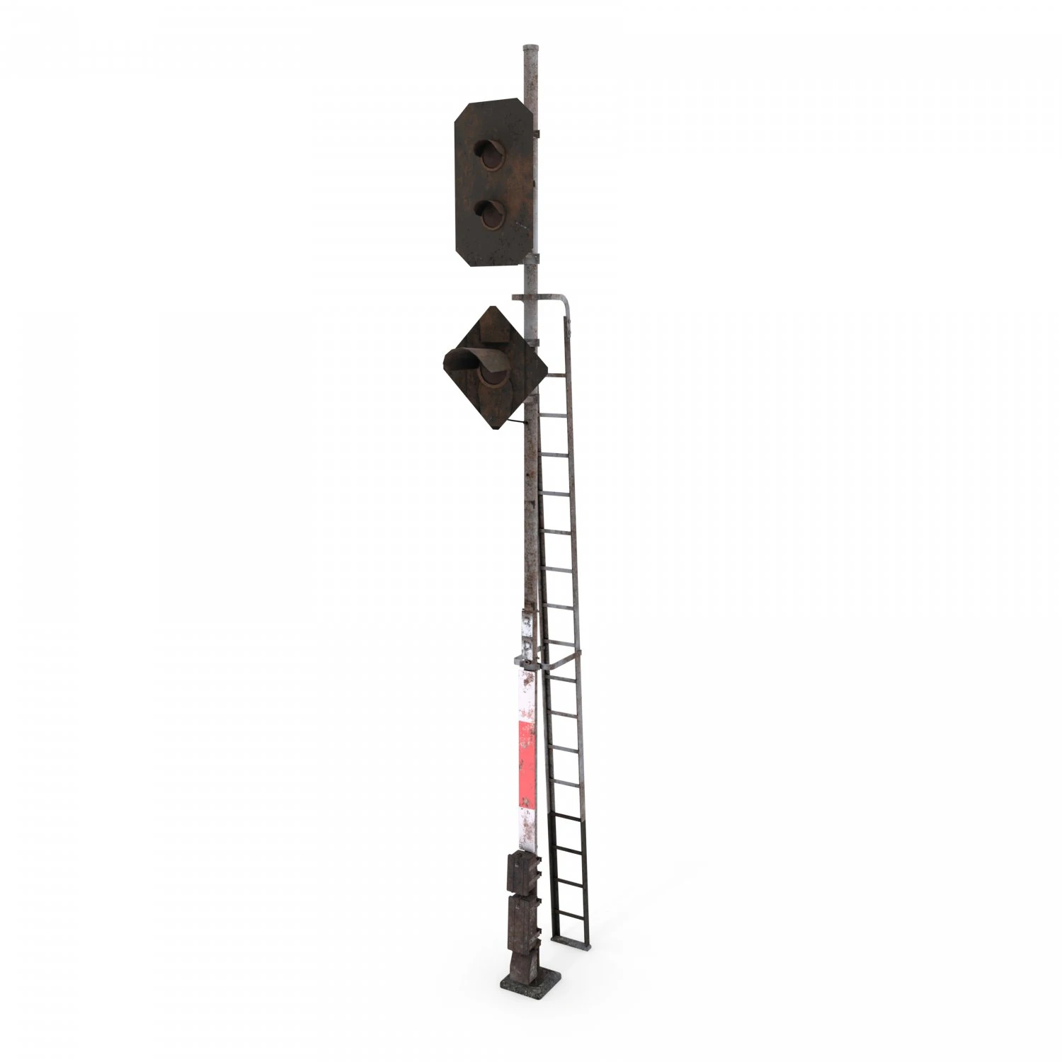 train traffic light weathered 15 3D Model .c4d .max .obj .3ds .fbx .stl .blend 