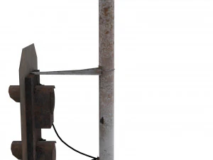 train traffic light weathered 15 3D Model