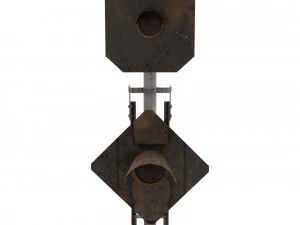 train traffic light weathered 15 3D Model
