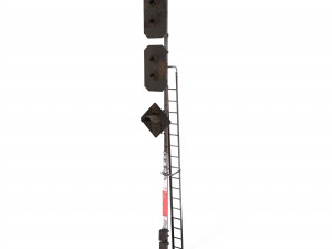 train traffic light weathered 16 3D Модель