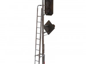 train traffic light weathered 16 3D Model
