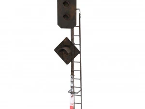 train traffic light weathered 16 3D Model
