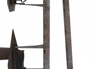 train traffic light weathered 16 3D Model