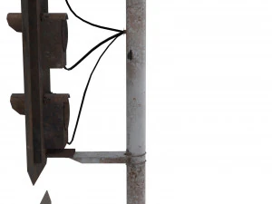 train traffic light weathered 16 3D Model