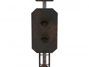 train traffic light weathered 16 3D Model