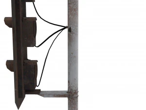 train traffic light weathered 17 3D Model