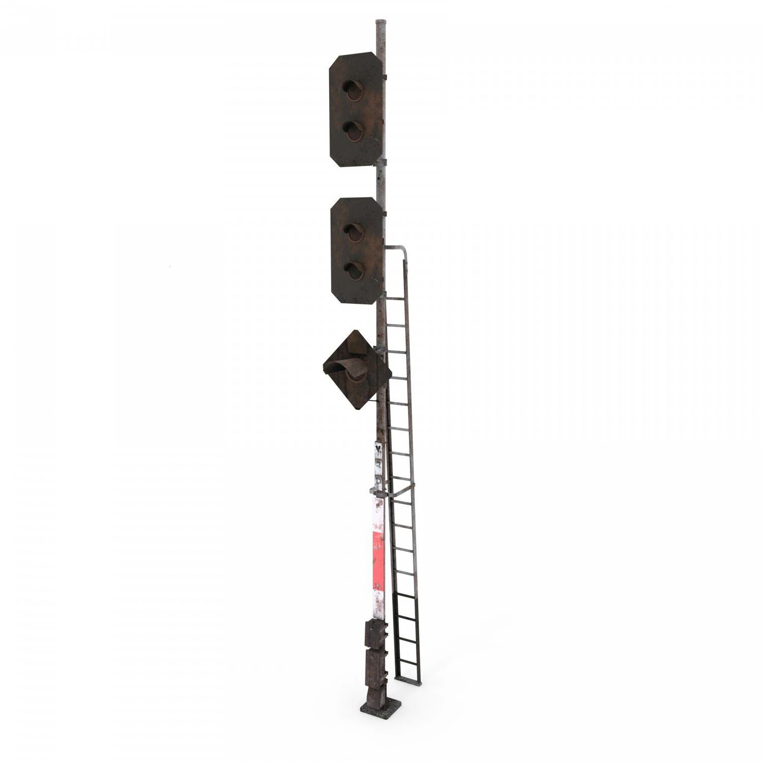 train traffic light weathered 18 3D Model .c4d .max .obj .3ds .fbx .stl .blend 