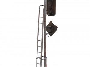 train traffic light weathered 18 3D Модель