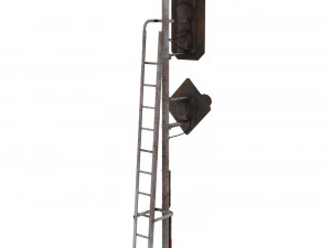 train traffic light weathered 18 3D Model