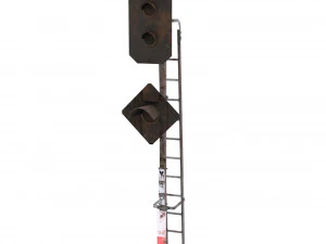 train traffic light weathered 18 3D Model