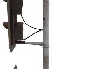 train traffic light weathered 18 3D Model