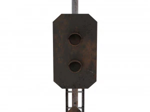 train traffic light weathered 18 3D Model