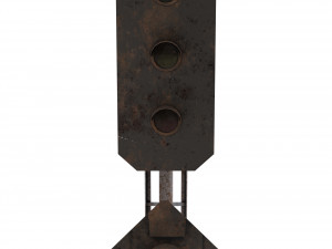 train traffic light weathered 19 3D Model