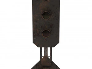 train traffic light weathered 19 3D Model